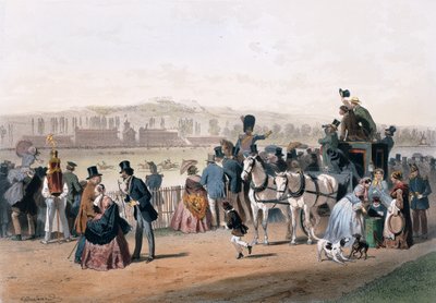 Hipódromo en el Bois de Boulogne de Eugene Charles Francois Guerard